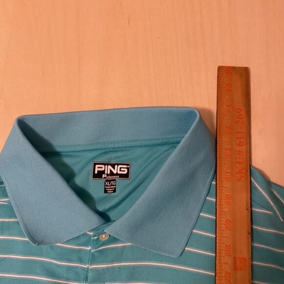 PING Performance Golf Polo Shirt Mens XL Extra Large Striped - Picture 2 of 6